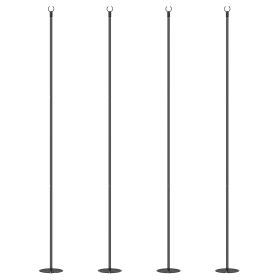 String Light Poles for Outside Hanging, Steel Lighting Stand for Patio Backyard Deck Wedding Party, 8FT, 4 Pack