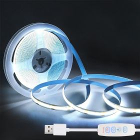 COB LED Strip Lights White 3.28ft, 5V Dimmable LED Light Strip, Flexible USB Light Strip for Cabinet, TV Backlighting, Bedroom, Kitchen