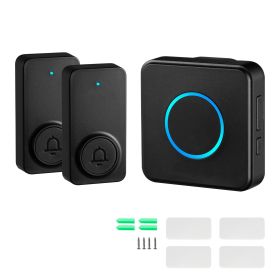 Wireless Doorbell Kit, IP54 Waterproof Door Chime Ranges up to 1000 ft, 5 Adjustable Volumes, 48 Ringtones, Easy Installation