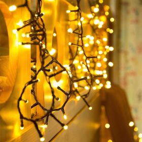 82ft 1000 LED Cluster Christmas String Lights - Dark Green Wire Tree Lights - 8 Modes Outdoor Waterproof Plug-in for Holiday, Wedding, Party