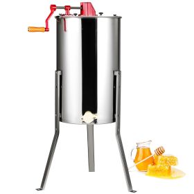 Manual Honey Extractor, 3 Frames Honey Spinner Extractor, Stainless Steel Beekeeping Extraction, Honeycomb Drum Spinner with Lid