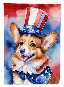 Corgi Patriotic American Garden Flag Mailbox Flag Decorative Yard Flag Banner Outside Patio Artwork Yard Flower Beds, Garden Size, Multicolor