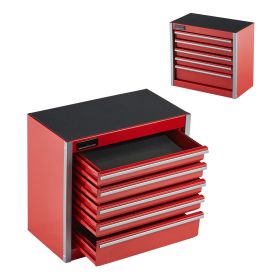 Metal Tool Box, 8.6-inch, Portable Metal Tool Box with 5 Drawers, Small Tool Chest with EVA Liners and PP Feet Pads