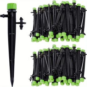 20pcs/50pcs Drip Emitters Perfect For 4/7mm Tube PE Pipe; 8 Holes; Adjustable 360 Degree Water Flow Irrigation Drippers On Stake For Flower Bed; (Color: Green, Quantity: 20pcs)
