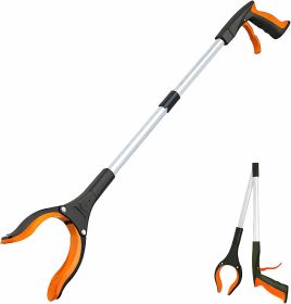 Grabber Reacher Tool - 32' Extra Long Foldable Gripper and Reaching Tool - Heavy Duty Pick Up Stick Grabbers for Seniors, Trash (Color: orange)