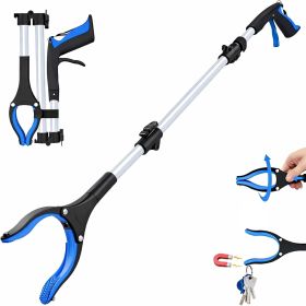 Grabber Reacher Tool - 32' Extra Long Foldable Gripper and Reaching Tool - Heavy Duty Pick Up Stick Grabbers for Seniors, Trash (Color: Blue-43in)