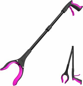Grabber Reacher Tool - 32' Extra Long Foldable Gripper and Reaching Tool - Heavy Duty Pick Up Stick Grabbers for Seniors, Trash (Color: Black Purple)