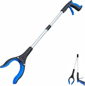 Grabber Reacher Tool - 32' Extra Long Foldable Gripper and Reaching Tool - Heavy Duty Pick Up Stick Grabbers for Seniors, Trash (Color: Blue)