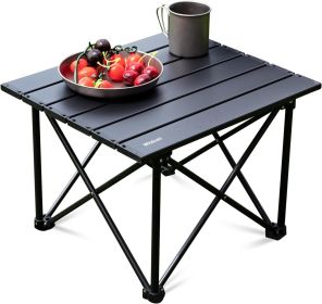 Ultralight Camping Table, Compact Aluminum Folding Beach Table with Carry Bag for Outdoor, Picnic BBQs, and Cooking (size: Black1  Small)